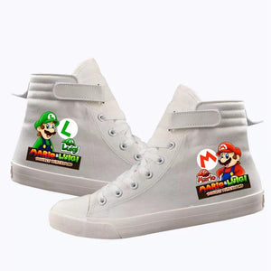Game Super Mario #1 Cosplay Shoes High Top Canvas Sneakers