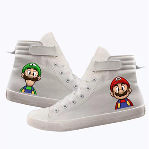 Game Super Mario #4 Cosplay Shoes High Top Canvas Sneakers