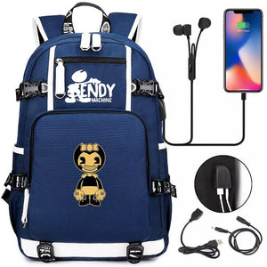 Bendy #3 USB Charging Backpack School NoteBook Laptop Travel Bags