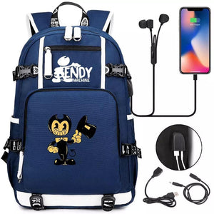Bendy #4 USB Charging Backpack School NoteBook Laptop Travel Bags