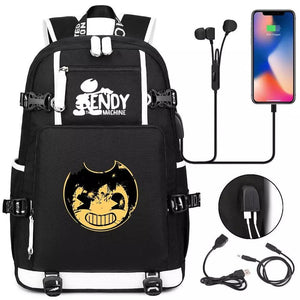 Bendy #5 USB Charging Backpack School NoteBook Laptop Travel Bags