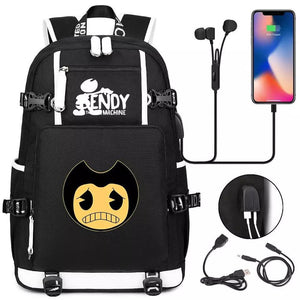 Bendy #6 USB Charging Backpack School NoteBook Laptop Travel Bags