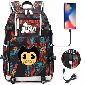 Bendy #6 USB Charging Backpack School NoteBook Laptop Travel Bags