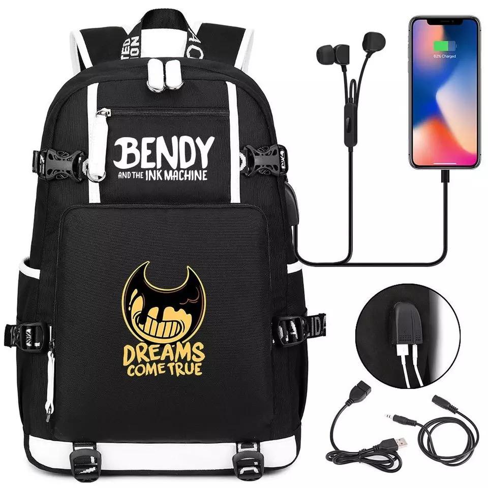 Bendy  #9 USB Charging Backpack School NoteBook Laptop Travel Bags