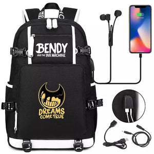 Bendy  #9 USB Charging Backpack School NoteBook Laptop Travel Bags
