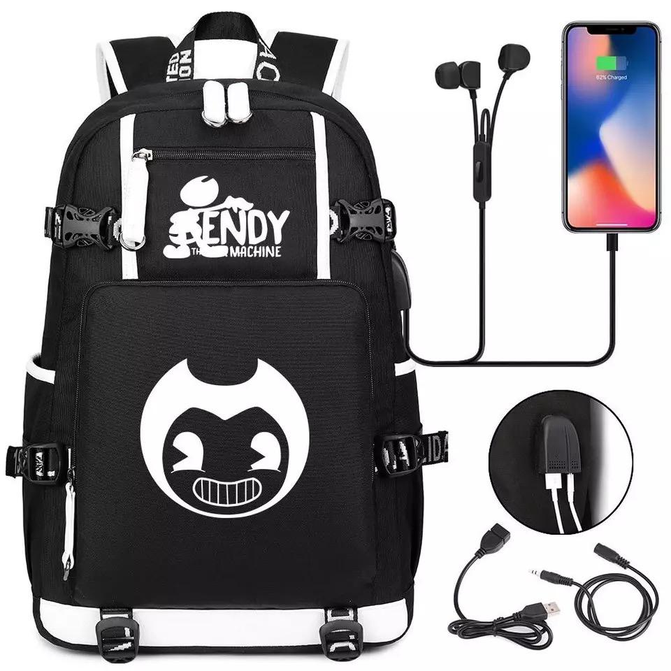 Bendy #12 USB Charging Backpack School NoteBook Laptop Travel Bags