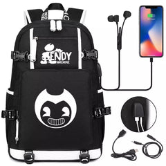 Bendy #12 USB Charging Backpack School NoteBook Laptop Travel Bags