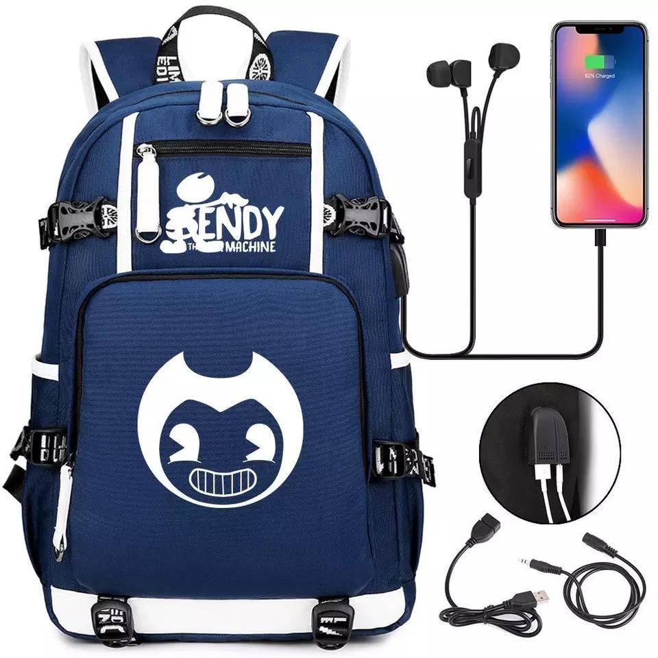 Bendy #12 USB Charging Backpack School NoteBook Laptop Travel Bags