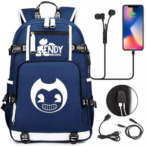 Bendy #12 USB Charging Backpack School NoteBook Laptop Travel Bags