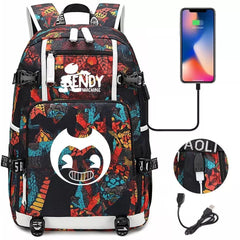 Bendy #12 USB Charging Backpack School NoteBook Laptop Travel Bags
