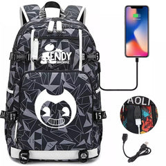 Bendy #12 USB Charging Backpack School NoteBook Laptop Travel Bags