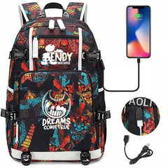 Bendy #13 USB Charging Backpack School NoteBook Laptop Travel Bags