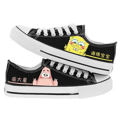 Square Pants Sponge Bob Cosplay Shoes Canvas Sneakers For Kids