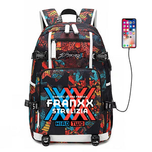 DARLING in the FRANXX Haruka Tomatsu 002 #2 USB Charging Backpack School NoteBook Laptop Travel Bags