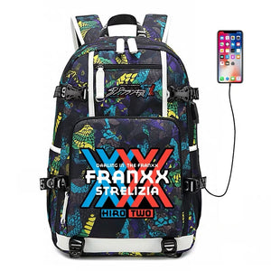 DARLING in the FRANXX Haruka Tomatsu 002 #2 USB Charging Backpack School NoteBook Laptop Travel Bags