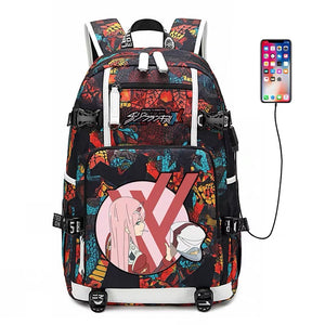 DARLING in the FRANXX Haruka Tomatsu 002 #4 USB Charging Backpack School NoteBook Laptop Travel Bags