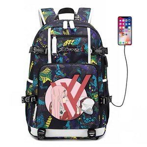 DARLING in the FRANXX Haruka Tomatsu 002 #4 USB Charging Backpack School NoteBook Laptop Travel Bags