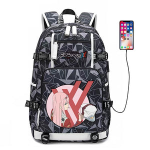 DARLING in the FRANXX Haruka Tomatsu 002 #4 USB Charging Backpack School NoteBook Laptop Travel Bags