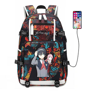 DARLING in the FRANXX Haruka Tomatsu 002 #5 USB Charging Backpack School NoteBook Laptop Travel Bags