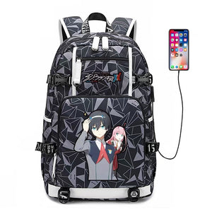 DARLING in the FRANXX Haruka Tomatsu 002 #5 USB Charging Backpack School NoteBook Laptop Travel Bags