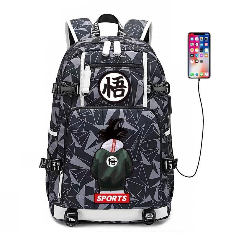 Dragon Ball Goku  USB Charging Backpack School NoteBook Laptop Travel Bags