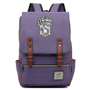 Harry Potter Slytherin Canvas Travel Backpack School Bag