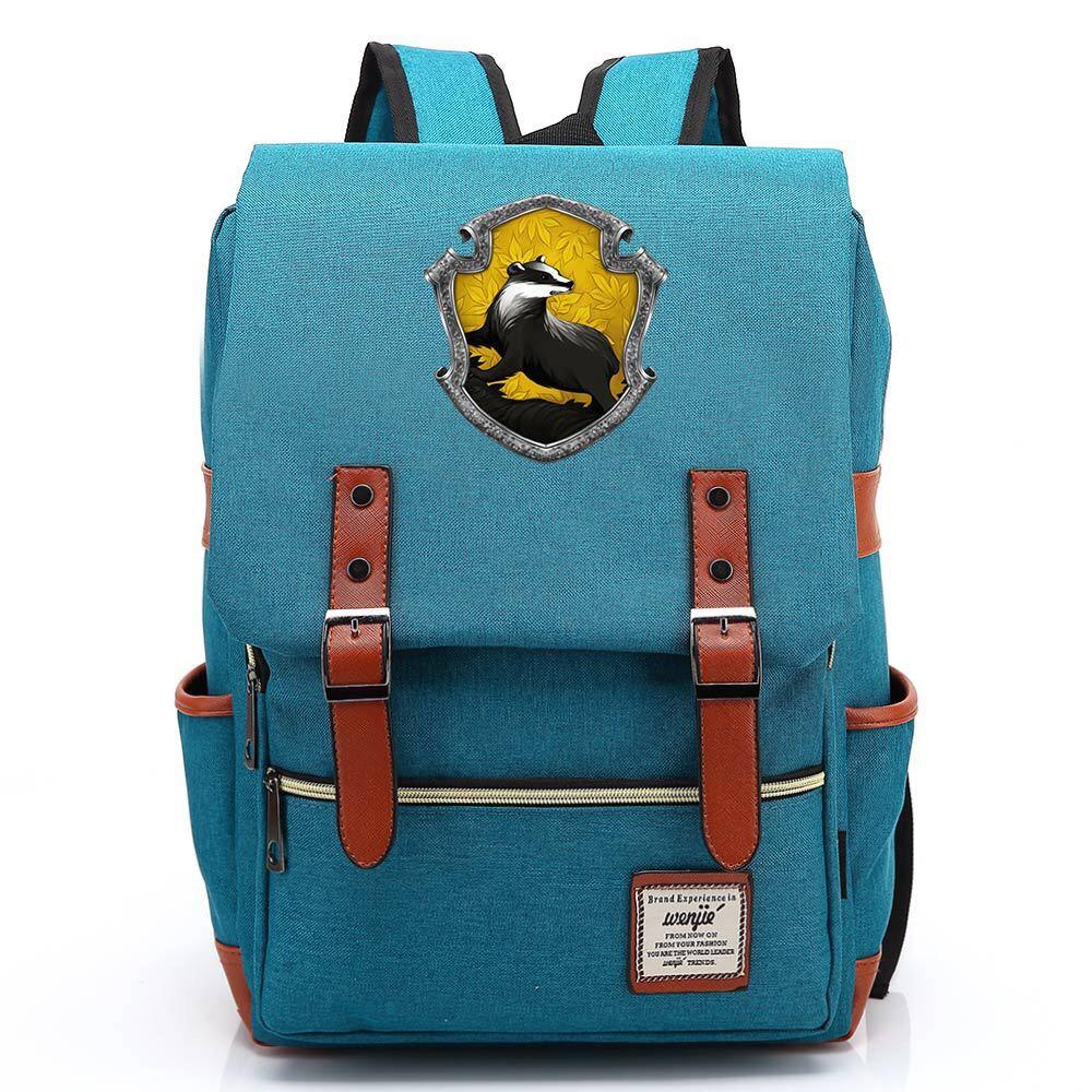 Harry Potter Hufflepuff #1 Canvas Travel Backpack School Bag