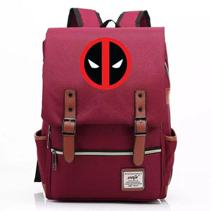 Deadpool Superhero Canvas Travel Backpack Notebook School Bag
