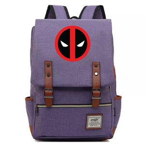 Deadpool Superhero Canvas Travel Backpack Notebook School Bag