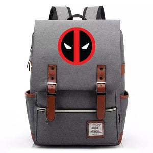 Deadpool Superhero Canvas Travel Backpack Notebook School Bag