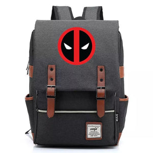 Deadpool Superhero Canvas Travel Backpack Notebook School Bag