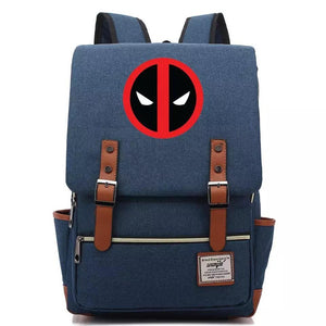 Deadpool Superhero Canvas Travel Backpack Notebook School Bag