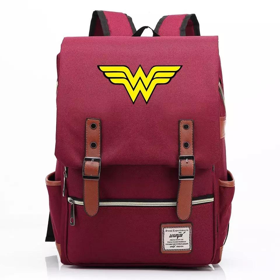 DC Wonder Woman Diana Prince Canvas Travel Backpack Notebook School Bag