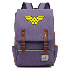 DC Wonder Woman Diana Prince Canvas Travel Backpack Notebook School Bag