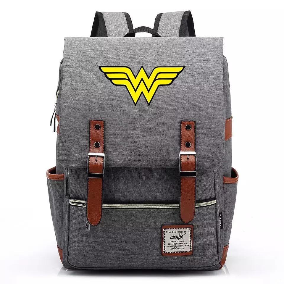DC Wonder Woman Diana Prince Canvas Travel Backpack Notebook School Bag