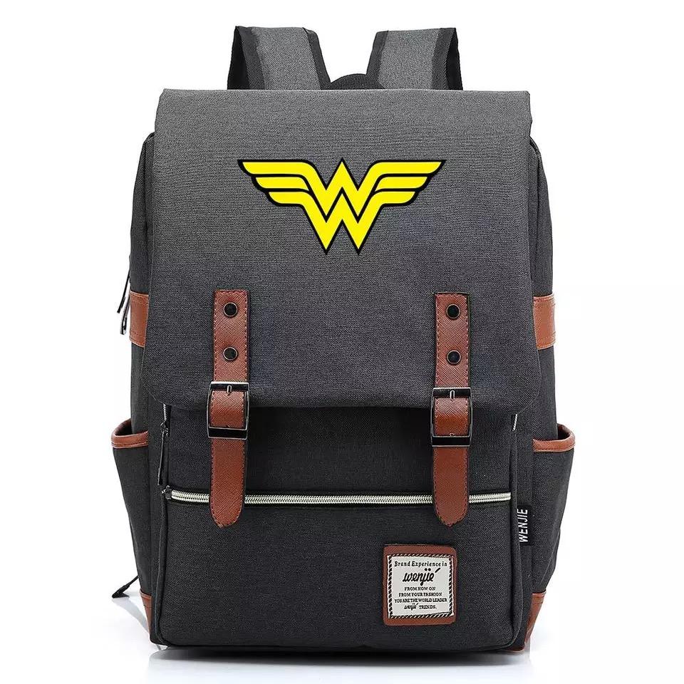 DC Wonder Woman Diana Prince Canvas Travel Backpack Notebook School Bag