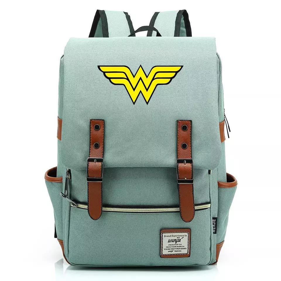 DC Wonder Woman Diana Prince Canvas Travel Backpack Notebook School Bag
