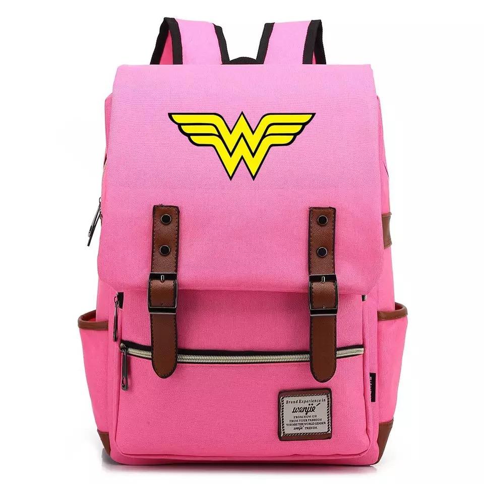 DC Wonder Woman Diana Prince Canvas Travel Backpack Notebook School Bag