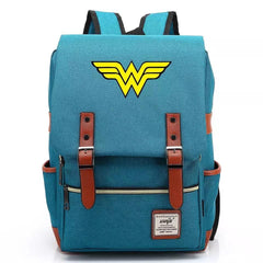 DC Wonder Woman Diana Prince Canvas Travel Backpack Notebook School Bag
