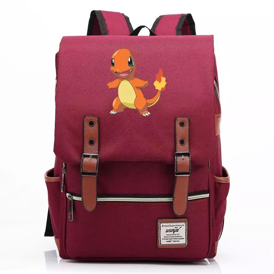 Pokemon Charmander Canvas Travel Backpack School Notebook Bag