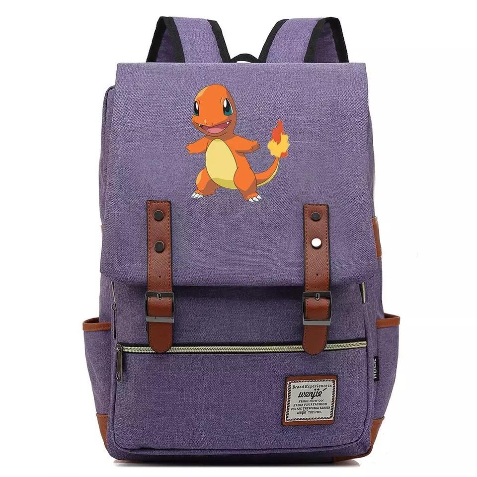 Pokemon Charmander Canvas Travel Backpack School Notebook Bag