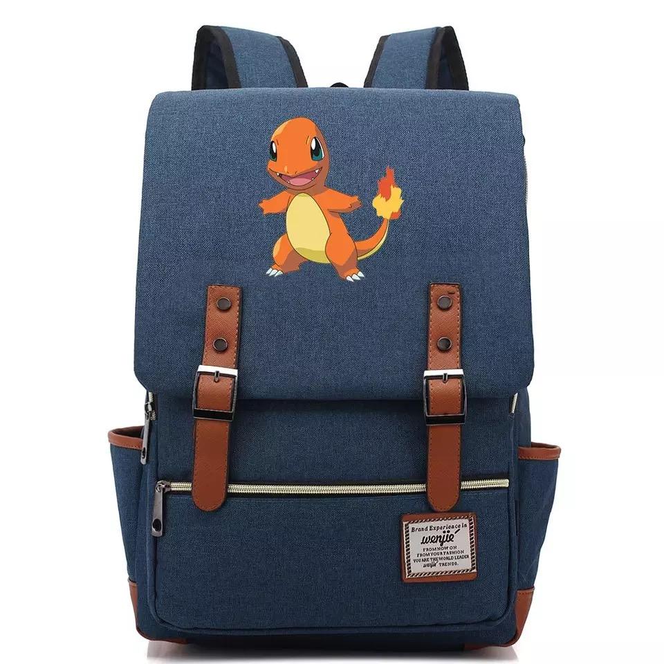 Pokemon Charmander Canvas Travel Backpack School Notebook Bag
