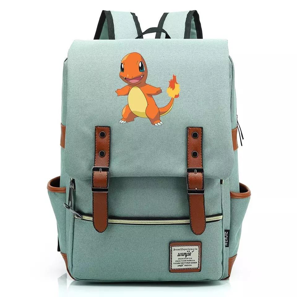 Pokemon Charmander Canvas Travel Backpack School Notebook Bag