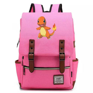 Pokemon Charmander Canvas Travel Backpack School Notebook Bag