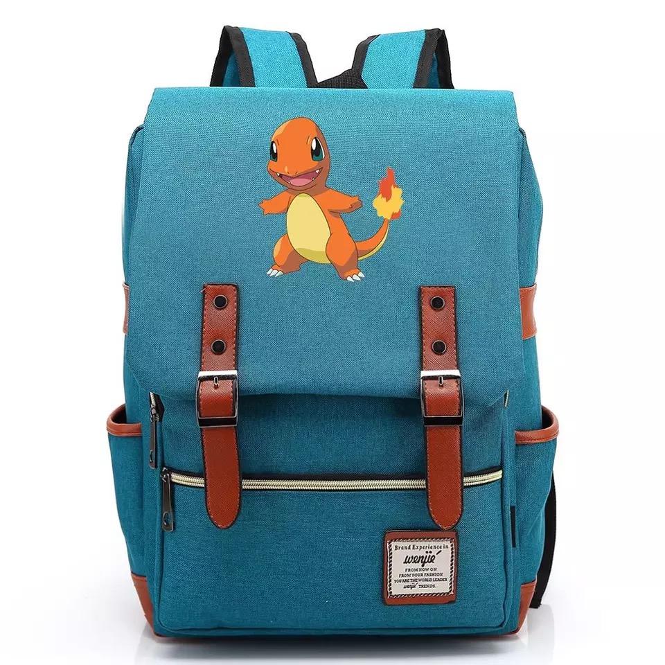 Pokemon Charmander Canvas Travel Backpack School Notebook Bag