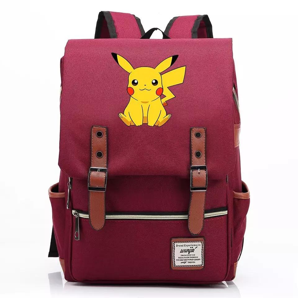 Pokemon Pikachu Canvas Travel Backpack School Notebook Bag
