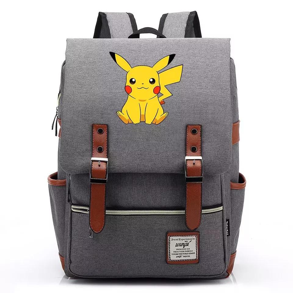 Pokemon Pikachu Canvas Travel Backpack School Notebook Bag