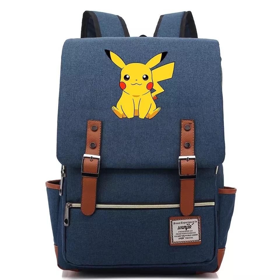 Pokemon Pikachu Canvas Travel Backpack School Notebook Bag