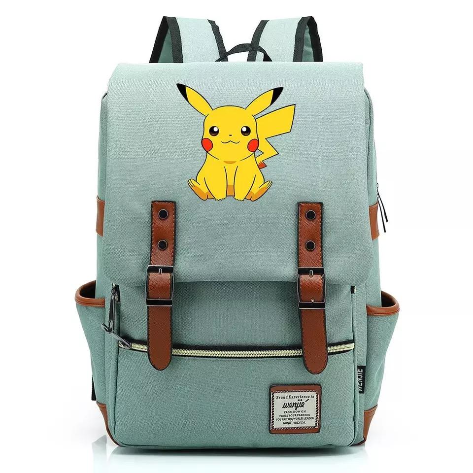 Pokemon Pikachu Canvas Travel Backpack School Notebook Bag