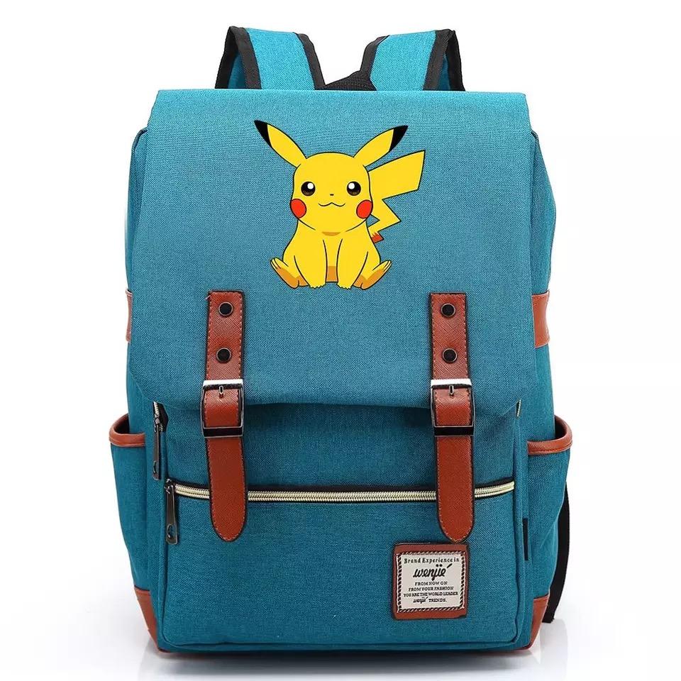 Pokemon Pikachu Canvas Travel Backpack School Notebook Bag